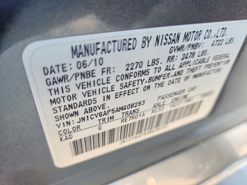 69244706 :رقم المزاد ، JN1CV6AP5AM408293 vin ، 2010 Infiniti G37 Sedan مزاد بيع