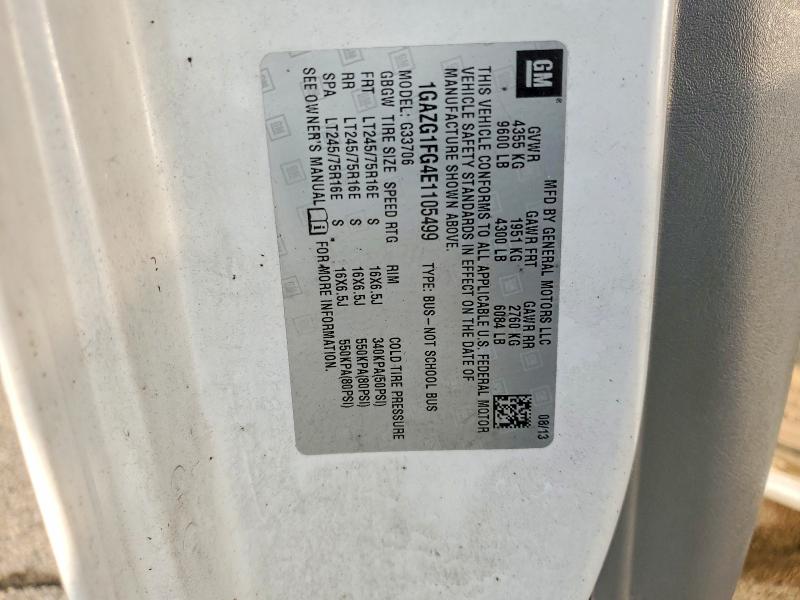 Продажа на аукционе авто 2014 Chevrolet Express G3500, vin: 1GAZG1FG4E1105499, номер лота: 68839026