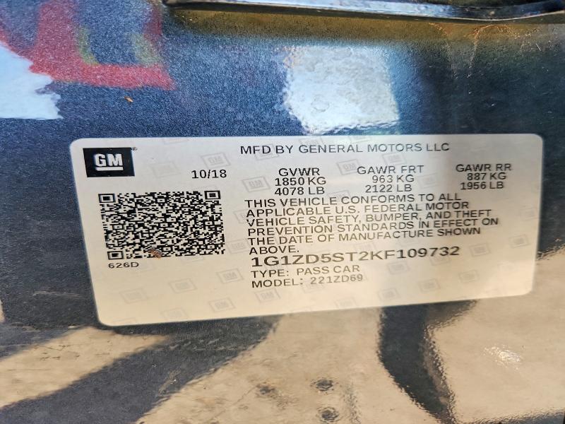 Продаж на аукціоні авто 2019 Chevrolet Malibu, vin: 1G1ZD5ST2KF109732, номер лоту: 68325936