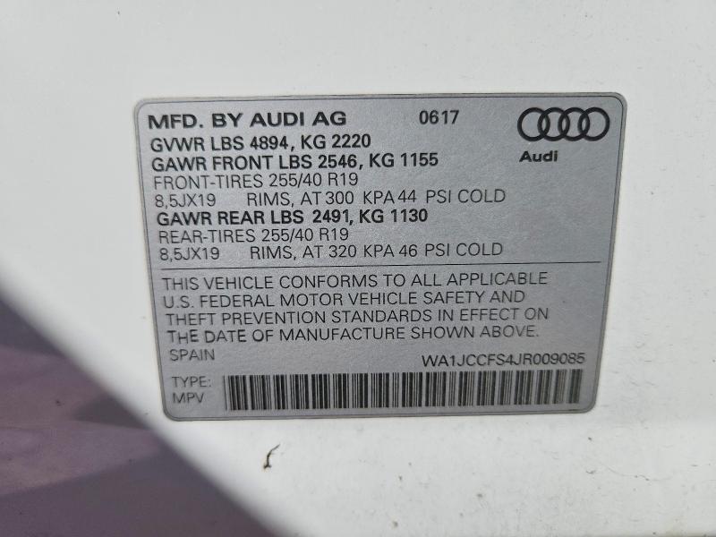 Продажа на аукционе авто 2018 Audi Q3, vin: WA1JCCFS4JR009085, номер лота: 68715886