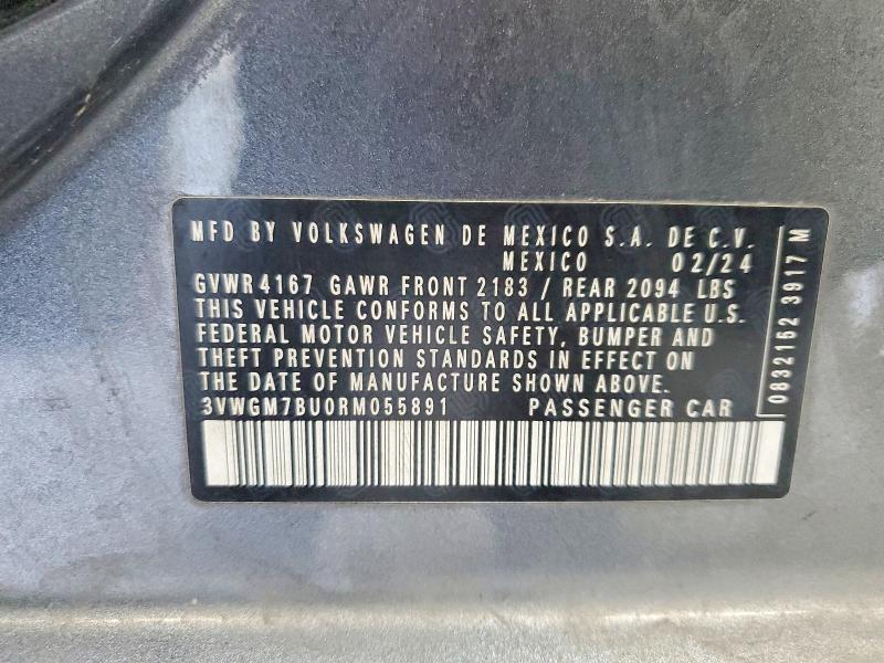 Aukcja sprzedaży 2024 Volkswagen Jetta, vin: 3VWGM7BU0RM055891, numer aukcji: 69979036