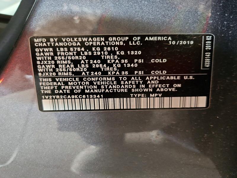 Aukcja sprzedaży 2019 Volkswagen Atlas, vin: 1V2YR2CA9KC613341, numer aukcji: 69785166