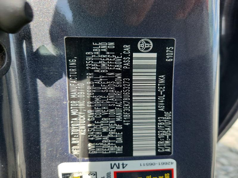 69175296 :رقم المزاد ، 4T1BF3EK7BU653273 vin ، 2011 Toyota Camry Le مزاد بيع