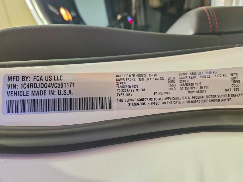 Aukcja sprzedaży 2027 Dodge Durango, vin: 1C4RDJDG4VC561171, numer aukcji: 70064256