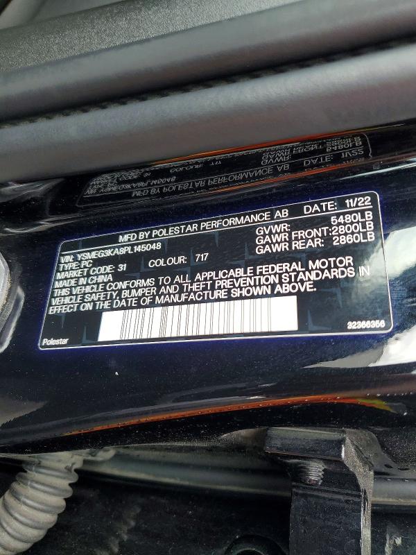 Auction sale of the 2023 Polestar 2, vin: YSMEG3KA8PL145048, lot number: 69251266