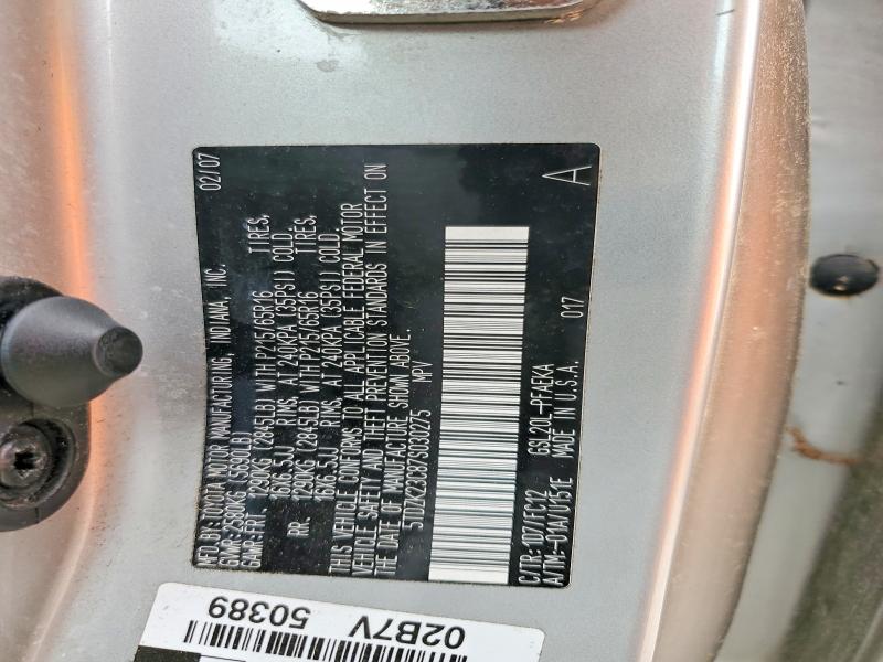 2007 Toyota Sienna მანქანა იყიდება აუქციონზე, vin: 5TDZK23C87S030275, აუქციონის ნომერი: 70419346