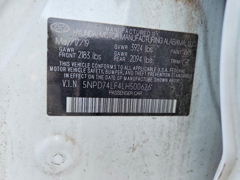 2020 Hyundai Elantra მანქანა იყიდება აუქციონზე, vin: 5NPD74LF4LH500626, აუქციონის ნომერი: 68196516
