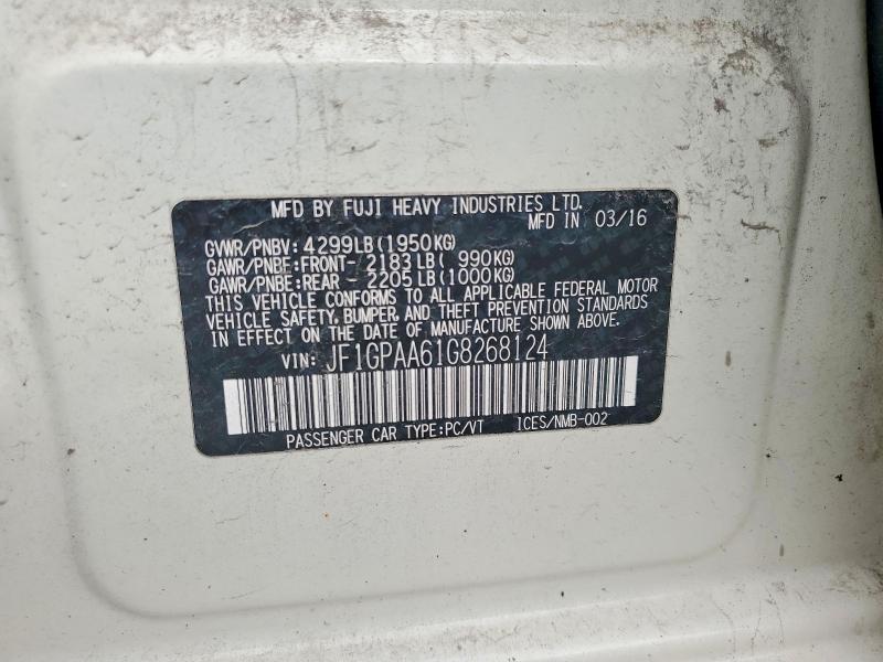 Aukcja sprzedaży 2016 Subaru Impreza, vin: JF1GPAA61G8268124, numer aukcji: 70887176