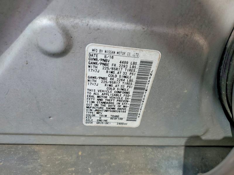 2016 Nissan Rogue მანქანა იყიდება აუქციონზე, vin: JN8AT2MT5GW026164, აუქციონის ნომერი: 70126836