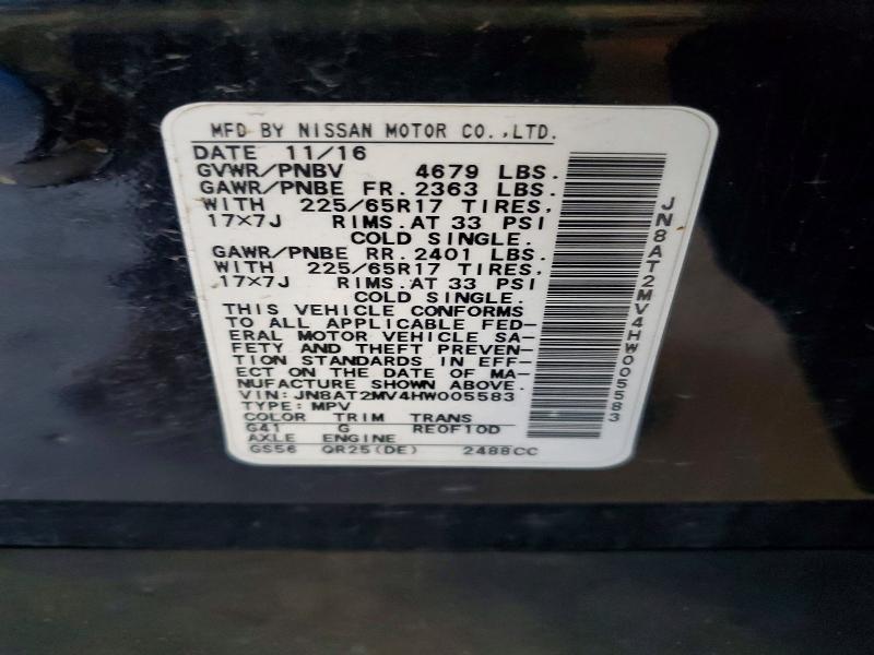 Aukcja sprzedaży 2017 Nissan Rogue, vin: JN8AT2MV4HW005583, numer aukcji: 68670486