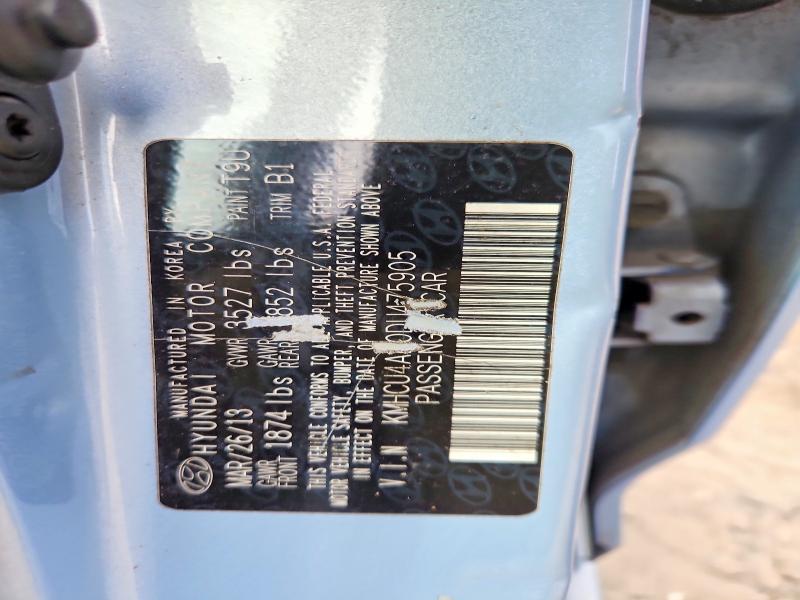 2013 Hyundai Accent მანქანა იყიდება აუქციონზე, vin: KMHCU4AE0DU475905, აუქციონის ნომერი: 67845076