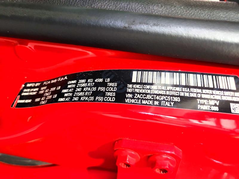 67658536 :رقم المزاد ، ZACCJBCT4GPC51393 vin ، 2016 Jeep Renegade مزاد بيع