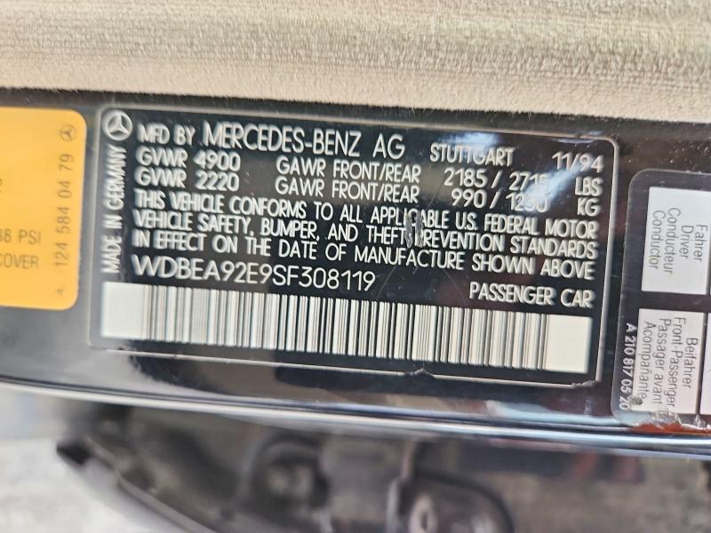 Продажа на аукционе авто 1995 Mercedes-benz E, vin: WDBEA92E9SF308119, номер лота: 67019206