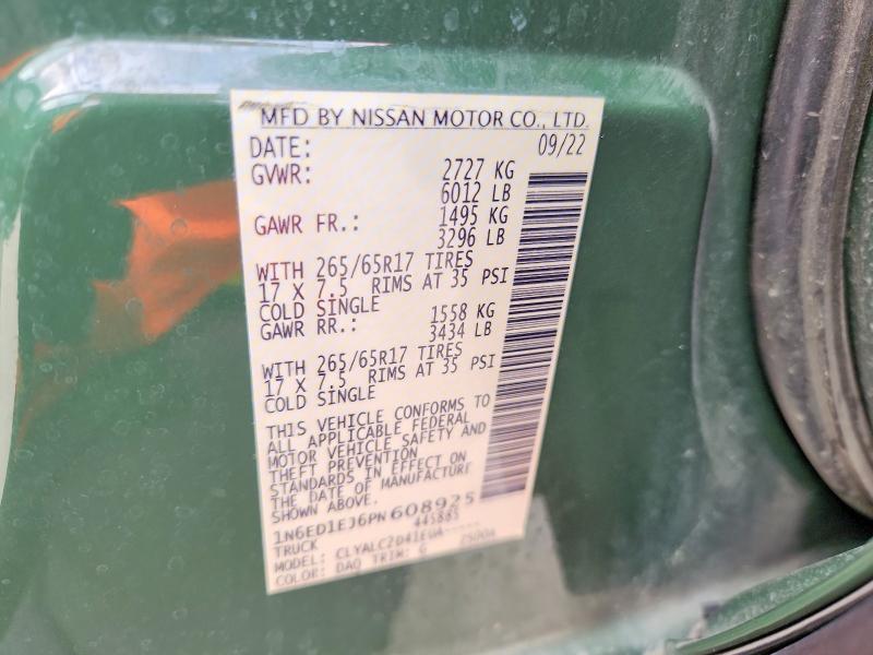 69415996 :رقم المزاد ، 1N6ED1EJ6PN608925 vin ، 2023 Nissan Frontier مزاد بيع