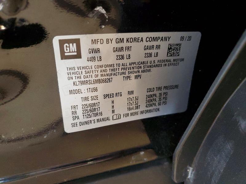 Продаж на аукціоні авто 2021 Chevrolet Trailblazer, vin: KL79MRSL6MB068267, номер лоту: 71087826