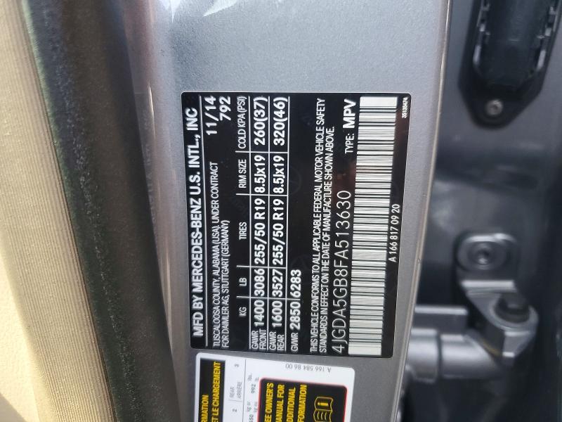 Продаж на аукціоні авто 2015 Mercedes-benz Ml, vin: 4JGDA5GB8FA513630, номер лоту: 67771966