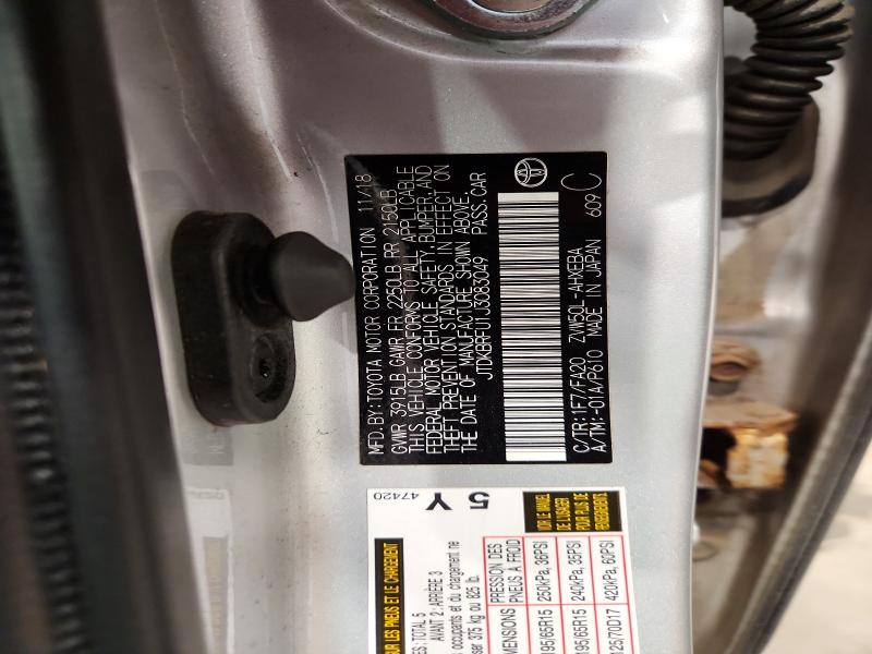 Продаж на аукціоні авто 2018 Toyota Prius, vin: JTDKBRFU1J3083049, номер лоту: 68237966