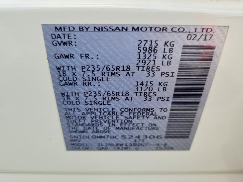Продаж на аукціоні авто 2017 Infiniti Qx60, vin: 5N1DL0MM7HC524306, номер лоту: 67170316