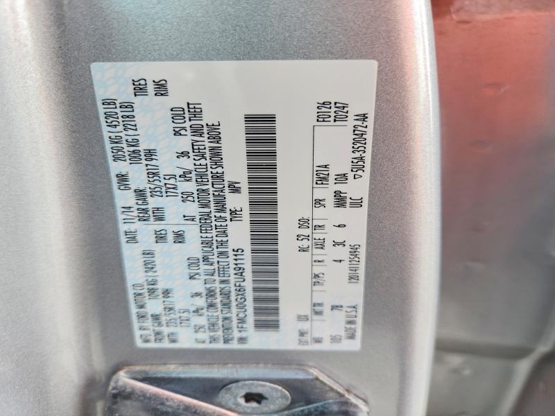 2015 Ford Escape Se მანქანა იყიდება აუქციონზე, vin: 1FMCU0GX6FUA91115, აუქციონის ნომერი: 68950136