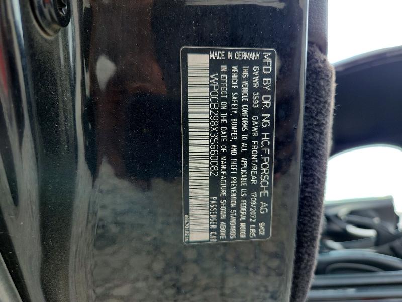 Aukcja sprzedaży 2003 Porsche Boxster, vin: WP0CB298X3S660082, numer aukcji: 67309076