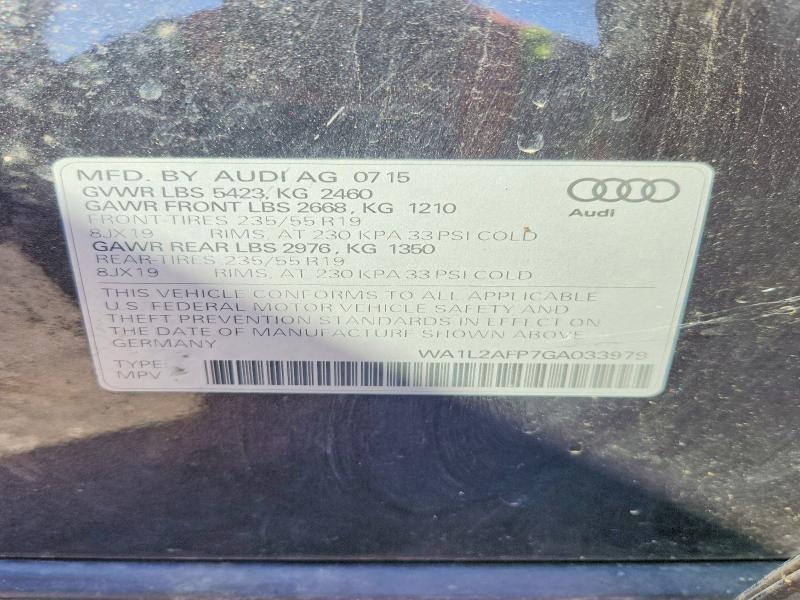 Auction sale of the 2016 Audi Q5, vin: WA1L2AFP7GA033979, lot number: 68971776