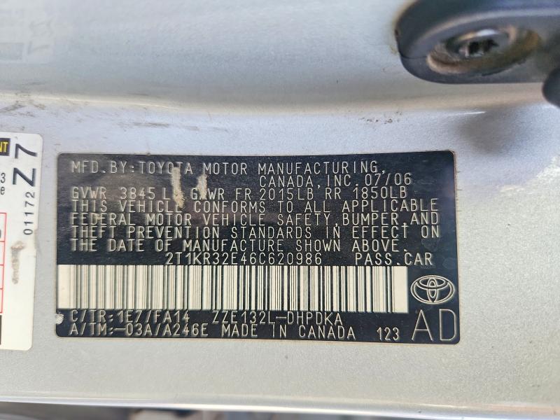 Aukcja sprzedaży 2006 Toyota Matrix, vin: 2T1KR32E46C620986, numer aukcji: 68697136