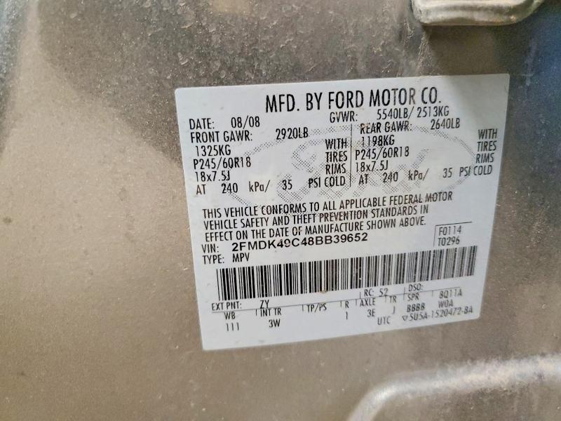 Продажа на аукционе авто 2008 Ford Edge, vin: 2FMDK49C48BB39652, номер лота: 67868986