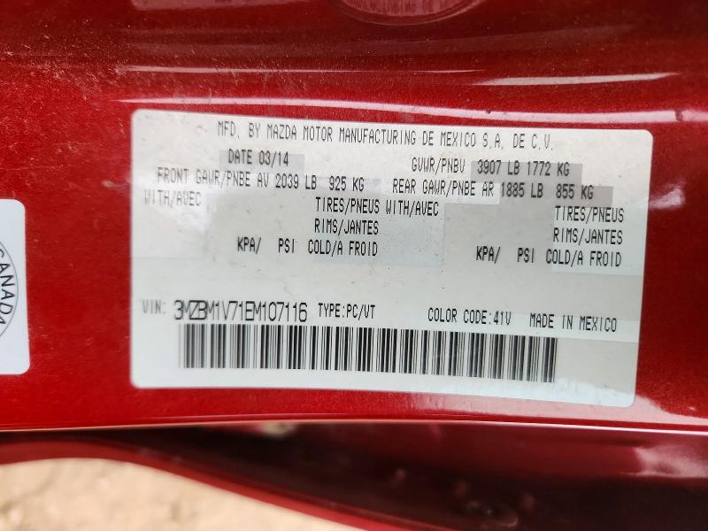 68028256 :رقم المزاد ، 3MZBM1V71EM107116 vin ، 2014 Mazda 3 مزاد بيع
