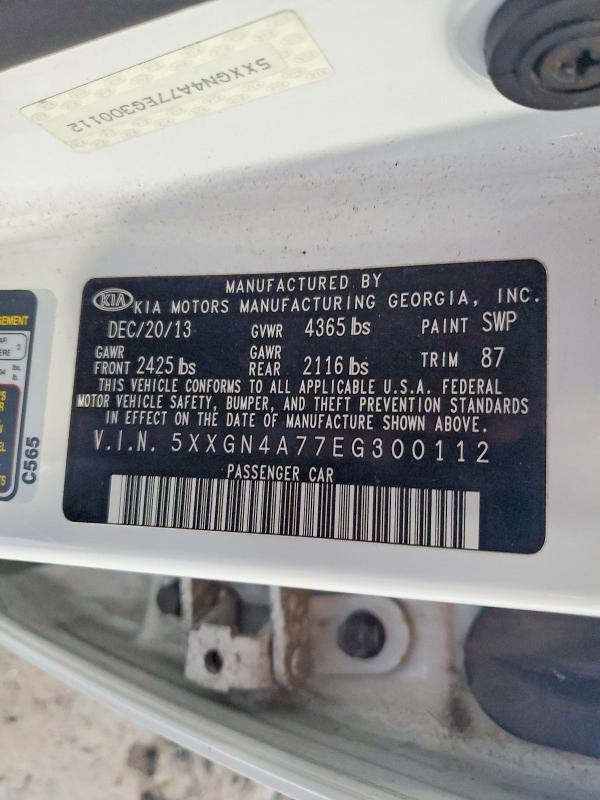 Aukcja sprzedaży 2014 Kia Optima, vin: 5XXGN4A77EG300112, numer aukcji: 66957286