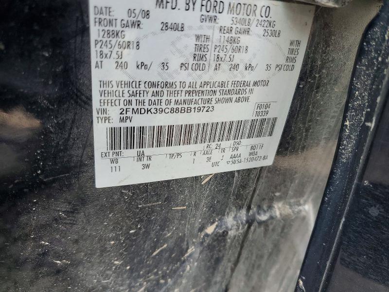 2008 Ford Edge მანქანა იყიდება აუქციონზე, vin: 2FMDK39C88BB19723, აუქციონის ნომერი: 70049216