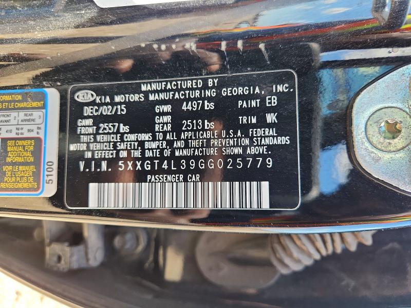 Aukcja sprzedaży 2016 Kia Optima, vin: 5XXGT4L39GG025779, numer aukcji: 69971436