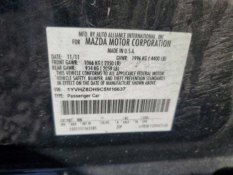 Продаж на аукціоні авто 2012 Mazda 6, vin: 1YVHZ8DH9C5M16637, номер лоту: 70663246