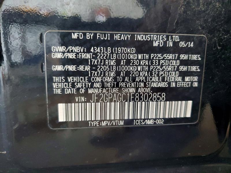 Продаж на аукціоні авто 2014 Subaru Xv Crosstrek, vin: JF2GPAGC1E8302858, номер лоту: 69139476