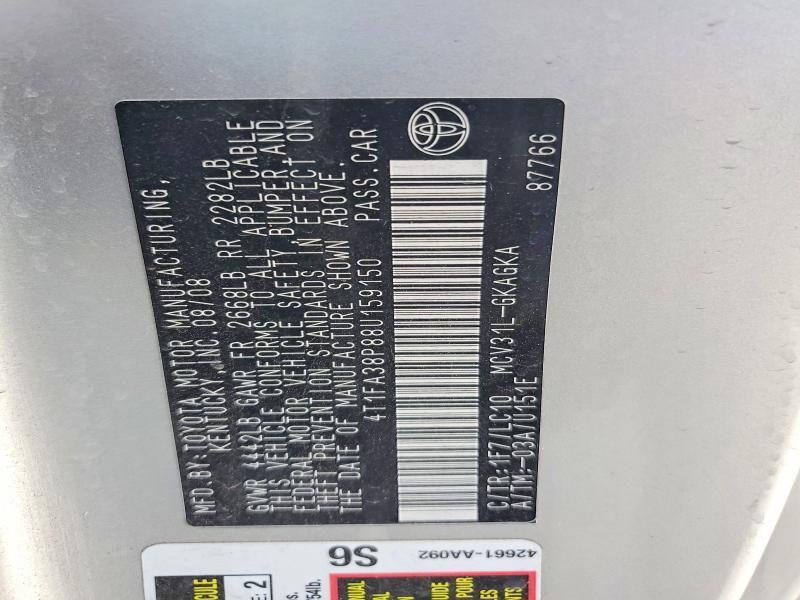 Продажа на аукционе авто 2008 Toyota Camry Solara, vin: 4T1FA38P88U159150, номер лота: 68768016