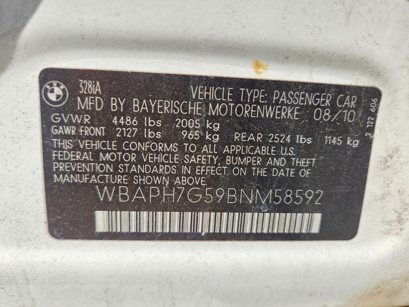 Aukcja sprzedaży 2011 Bmw 328, vin: WBAPH7G59BNM58592, numer aukcji: 67929516