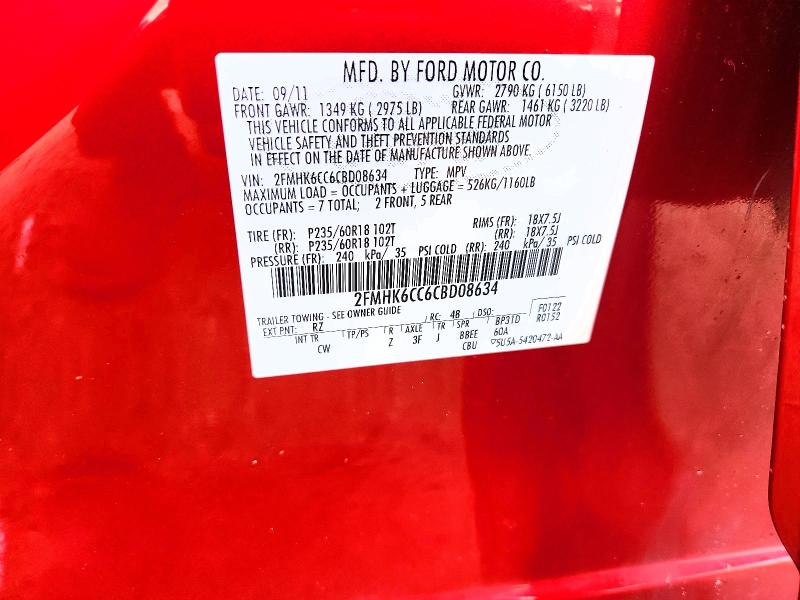 70327226 :رقم المزاد ، 2FMHK6CC6CBD08634 vin ، 2012 Ford Flex مزاد بيع