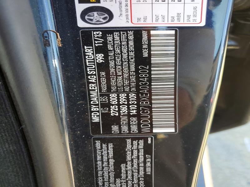 2014 Mercedes-benz S მანქანა იყიდება აუქციონზე, vin: WDDUG7JBXEA034802, აუქციონის ნომერი: 68133286