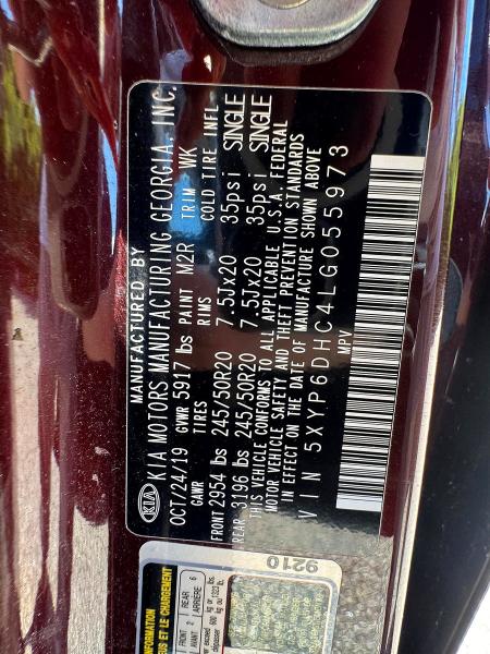 Aukcja sprzedaży 2020 Kia Telluride, vin: 5XYP6DHC4LG055973, numer aukcji: 68051766