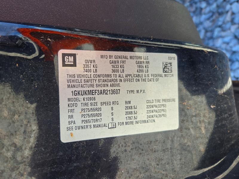 70883006 :رقم المزاد ، 1GKUKMEF3AR213607 vin ، 2010 Gmc Yukon Xl مزاد بيع