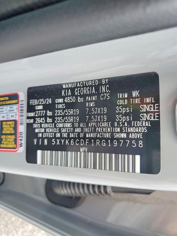 Продажа на аукционе авто 2024 Kia Sportage, vin: 5XYK6CDF1RG197758, номер лота: 67637146