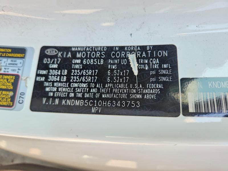Продаж на аукціоні авто 2017 Kia Sedona, vin: KNDMB5C10H6343753, номер лоту: 69151166
