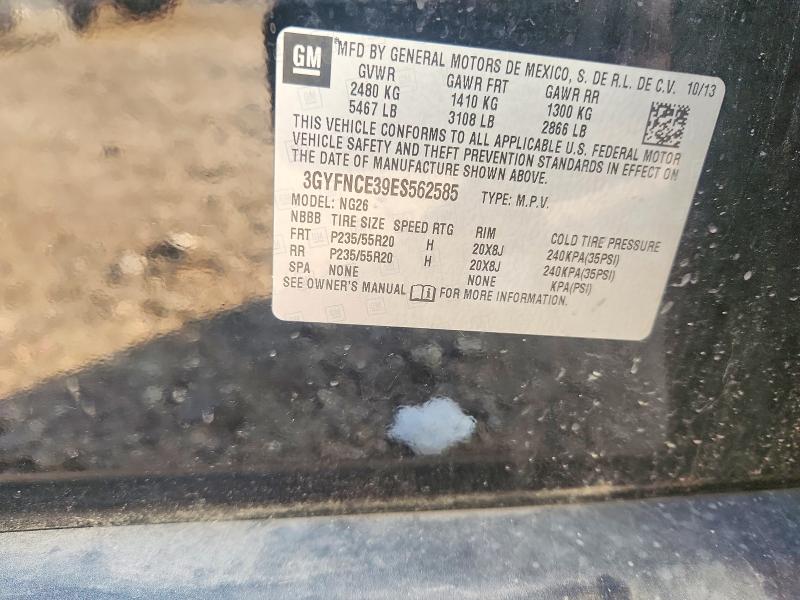 2014 Cadillac Srx მანქანა იყიდება აუქციონზე, vin: 3GYFNCE39ES562585, აუქციონის ნომერი: 69005286