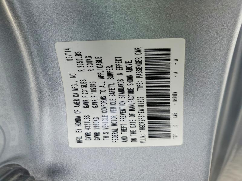 Продажа на аукционе авто 2014 Honda Accord, vin: 1HGCR2F51EA181209, номер лота: 68865876