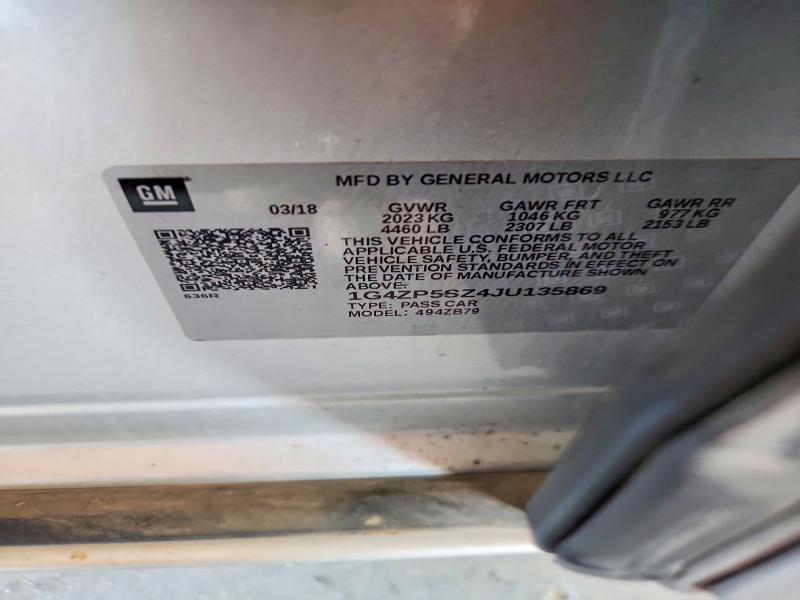 2018 Buick Lacrosse მანქანა იყიდება აუქციონზე, vin: 1G4ZP5SZ4JU135869, აუქციონის ნომერი: 66964106