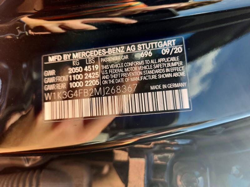 Продажа на аукционе авто 2021 Mercedes-benz A, vin: W1K3G4FB2MJ268367, номер лота: 67500896