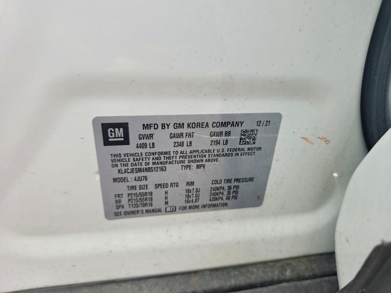 Продажа на аукционе авто 2022 Buick Encore, vin: KL4CJESM4NB512163, номер лота: 67635896