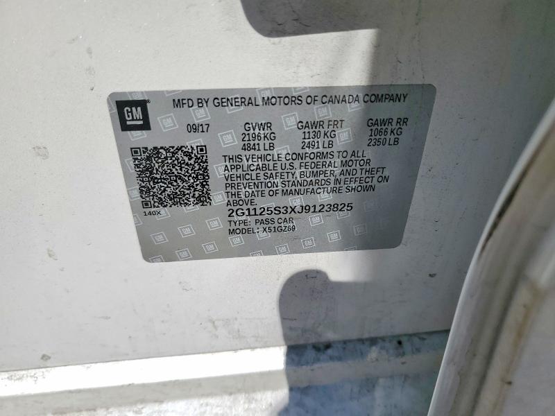 Продаж на аукціоні авто 2018 Chevrolet Impala, vin: 2G1125S3XJ9123825, номер лоту: 67636176