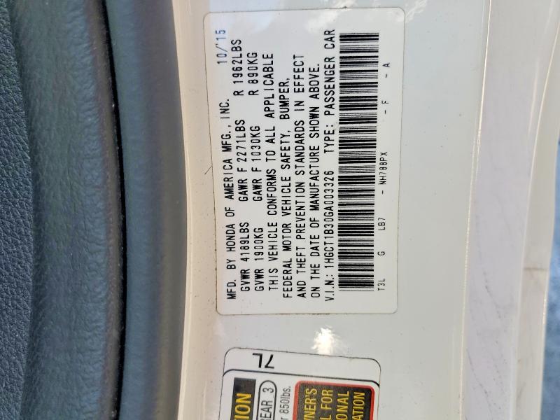 Продажа на аукционе авто 2016 Honda Accord, vin: 1HGCT1B30GA003326, номер лота: 70742946