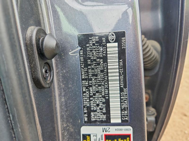 70730166 :رقم المزاد ، 4T1BF3EK7AU114425 vin ، 2010 Toyota Camry مزاد بيع
