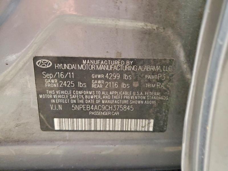 67521296 :رقم المزاد ، 5NPEB4AC9CH375845 vin ، 2012 Hyundai Sonata مزاد بيع